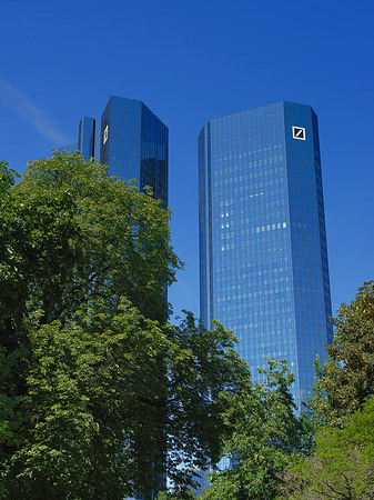 Foto Deutsche Bank mit Bäumen - Frankfurt am Main