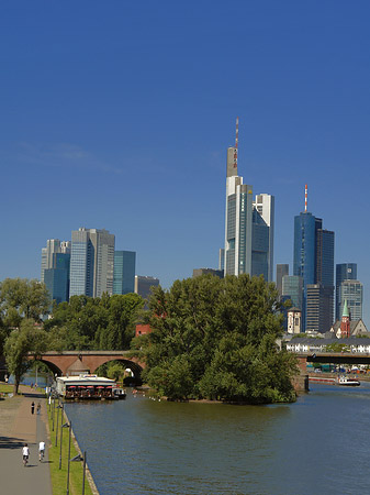 Skyline von Frankfurt mit Ufer Foto 