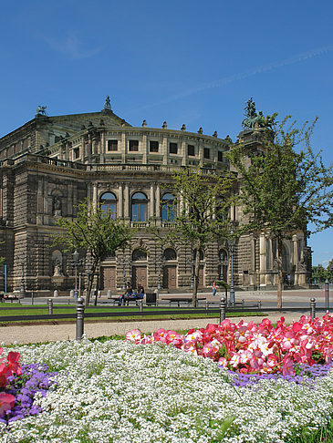 Semperoper mit Blumen Foto 