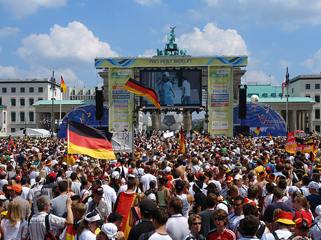 Leinwand und Fans Fotos