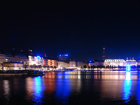 Binnenalster bei Nacht Fotos