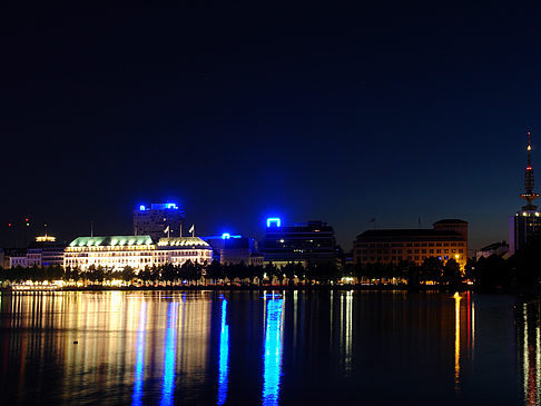 Fotos Binnenalster bei Nacht | Hamburg