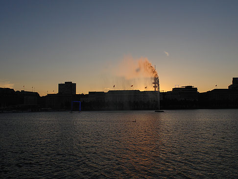 Fotos Sonnenuntergang über der Binnenalster | Hamburg