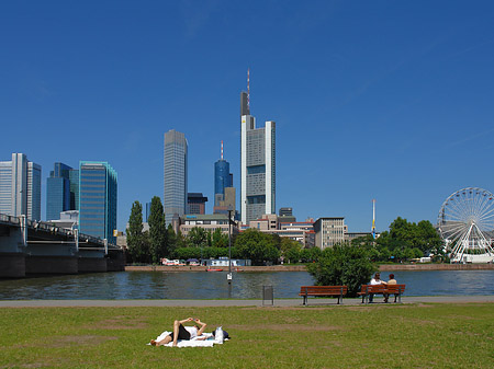 Foto Skyline von Frankfurt mit Sachsenhausener Ufer