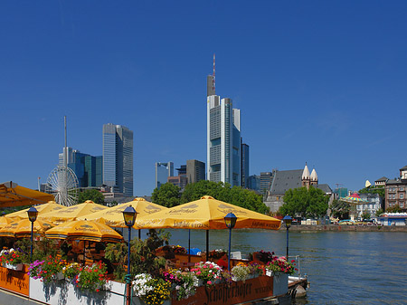 Skyline von Frankfurt mit Schöfferhofer Weizen Fotos