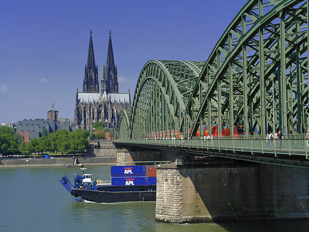 Foto Schiff unter der Hohenzollernbrücke - Köln