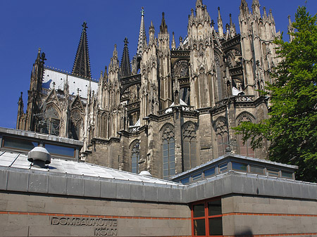 Kölner Dom mit Dombauhütte Fotos