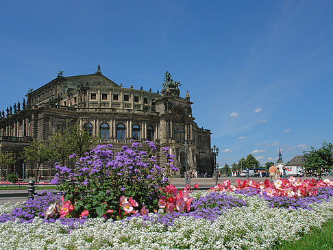 Semperoper mit Blumen