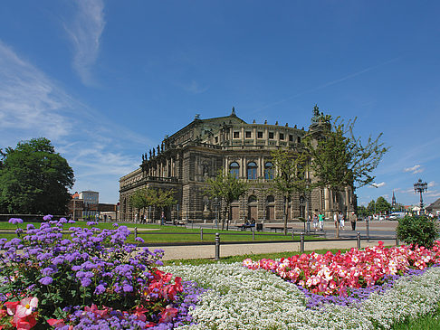 Semperoper mit Blumen Fotos