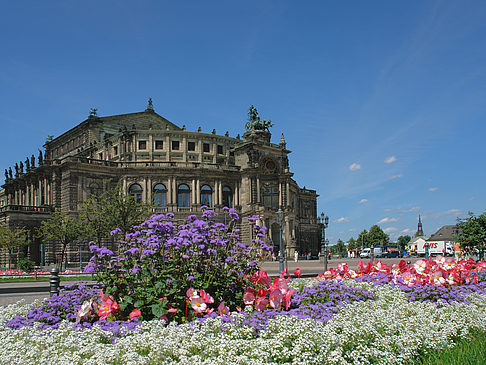 Semperoper mit Blumen Foto 