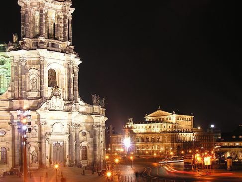 Foto Hofkirche bei Nacht - Dresden